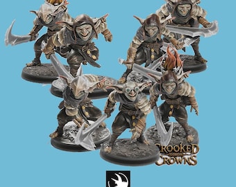 Fire Goblins - Set 2 - Pack of 7 miniatures - 28mm and 32mm - Grey resin miniatures, unpainted