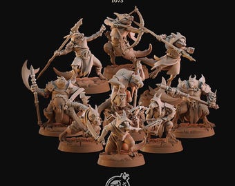 Kobolds - Set of 9 or sold individually - 28mm or 32mm - Grey resin figurines, unpainted