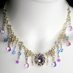 Collana con ciondolo a spirale fantasia in micromaille