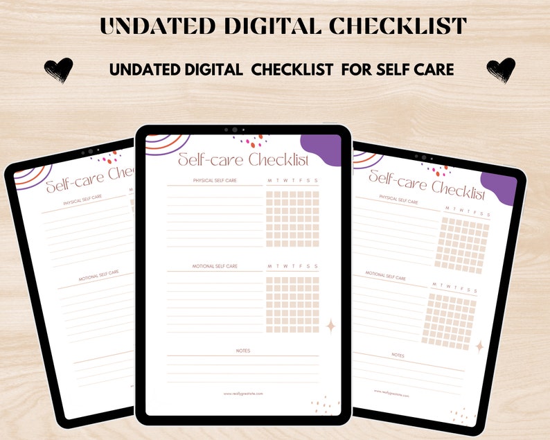 Mental Health Checklist EDITABLE, Self Care Tool, Health Planner ...