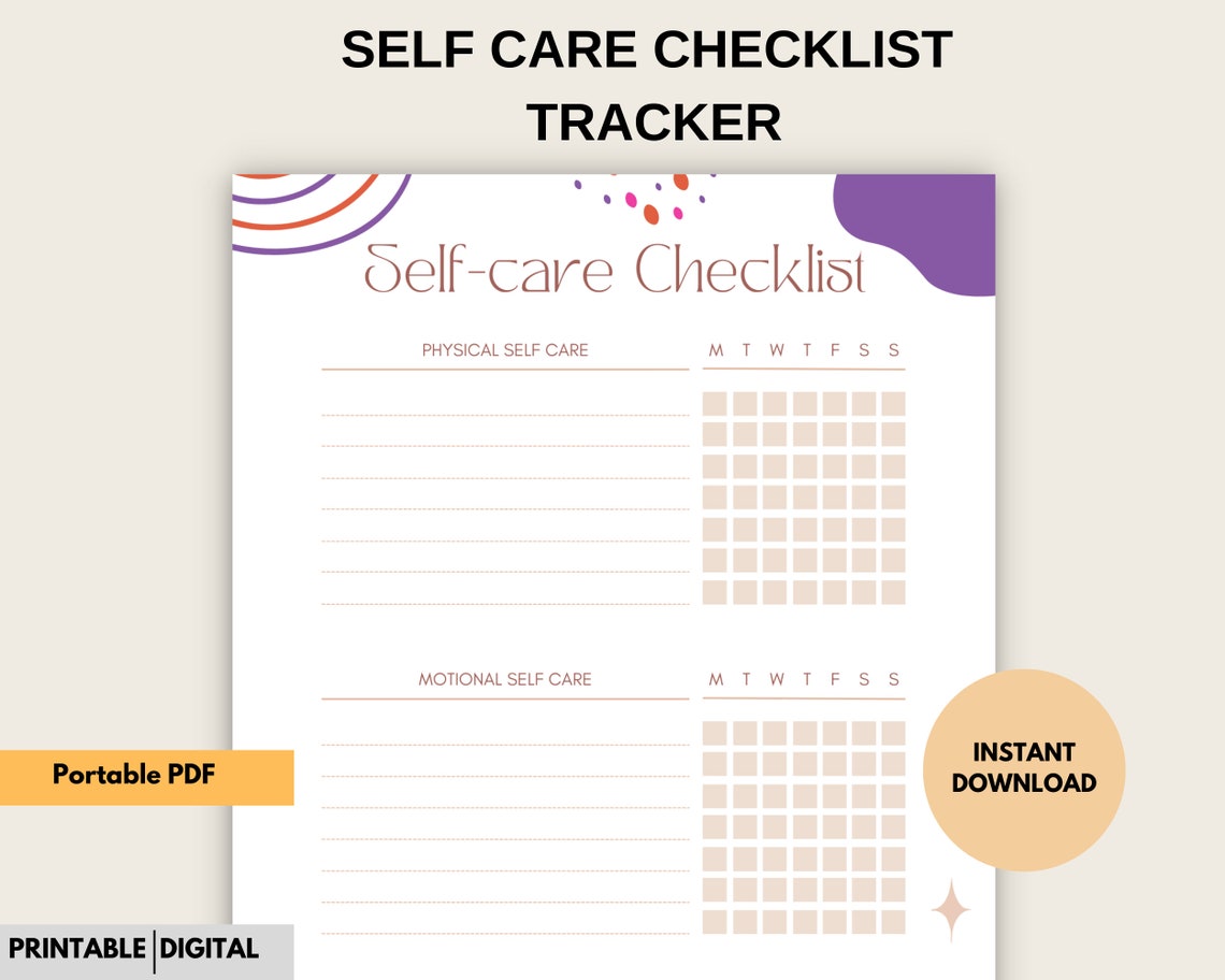 Mental Health Checklist EDITABLE, Self Care Tool, Health Planner ...