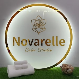 Letrero acrílico retroiluminado personalizado / Letrero acrílico para negocios / Letrero con logotipo para negocios / Letrero acrílico con logotipo / Letrero con luz LED imagen 3