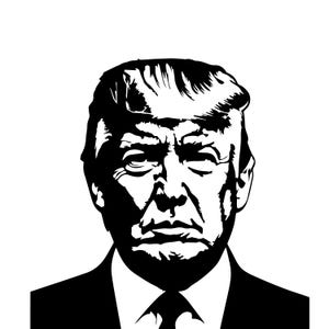 Fichiers Svg & PNG Trump, Image vectorielle de silhouette Donald Trump visage, SVG politique pour la conception de t-shirt sur fond transparent