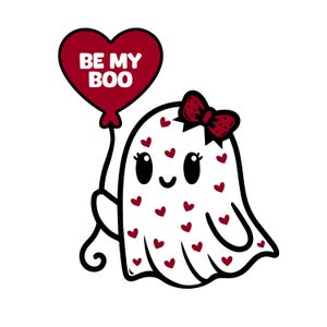 Valentine&#39;s Day Ghost Shirt Png, Be My Boo Png, Will you be My Boo, Valentines Day Sublimation, Girl Ghost Png, Valentines Boo Png