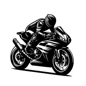 Racing motorfiets - Rider Biker Vector, motorhelm sticker sticker, silhouet motorfiets clipart - Cricut bestanden Svg, Png, Jpg