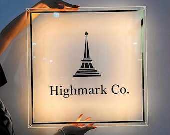 Placa comercial personalizada em acrílico com iluminação traseira | Placa de boas-vindas | Placa iluminada | Placa para salão de beleza