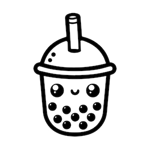 Bubble Tea SVG Boba Tee schneiden Datei Kawaii trinken Süß Essen Boba Tee Liebhaber Sommer lustige Cartoon-Kids-Shirt Design Silhouette Cricut Vinyl Aufkleber