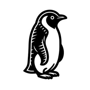 Lindo pingüino SVG, Penguin Clip Art, Penguin Clipart, Penguin Layered file, Penguin Outline SVG, Animales de invierno cortan archivos Descarga digital