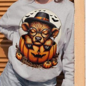 Halloween Highland Cow PNG, Bull Png,Retro Halloween Png, Ghost Cows Png, Funny Cow Png, Fall Png,Spooky Season,Cow Halloween png, svg