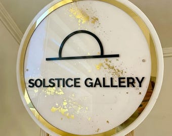 Placa comercial personalizada em acrílico | Logotipo personalizado | Placa de porta de escritório personalizada | Decoração de parede para escritório
