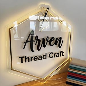 Letrero acrílico retroiluminado personalizado / Letrero acrílico para negocios / Letrero con logotipo para negocios / Letrero acrílico con logotipo / Letrero con luz LED imagen 10