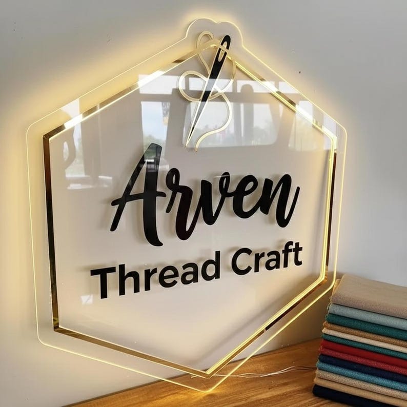 Letrero acrílico retroiluminado personalizado / Letrero acrílico para negocios / Letrero con logotipo para negocios / Letrero acrílico con logotipo / Letrero con luz LED imagen 10