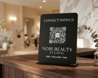 Placa de acrílico para pagamento por QR Code | Suporte personalizado para QR Code | Sinalização de acrílico para avaliações do Google