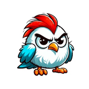 Grumpy Birds Clipart, Cute Fluffy Birds, Digital Clipart, Watercolor clipart, High Quality PNG, Printable clipart, Digital download svg
