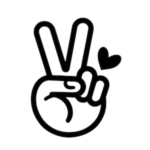 Main de la paix SVG, signe de la paix, symbole de la main, Clipart SVG paix, doigt, couper des fichiers, Silhouette, Cricut, Png, Eps