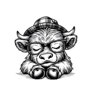 Highland Kuh, Babykuh svg, Kuhkopf svg, Highland Kuh Clipart, Kuhgesicht svg, Highland Färse svg, Blumenkuh svg, süße Highland Kuh