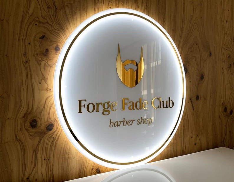 Letrero acrílico retroiluminado personalizado / Letrero acrílico para negocios / Letrero con logotipo para negocios / Letrero acrílico con logotipo / Letrero con luz LED imagen 4
