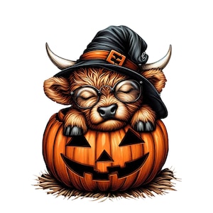 Halloween Highland Cow PNG, Bull Png,Retro Halloween Png, Ghost Cows Png, Funny Cow Png, Fall Png,Spooky Season,Cow Halloween png