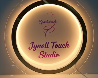 Custom Acrylic Business Sign, Salon Light up sign, Business Acrylic Backlit Sign