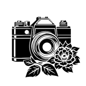 Camera SVG, Photographer SVG, Photography SVG, Floral, Photo Taking svg, selfie svg, Photographer Shirt svg, Cut Files For Cricut,Silhouette