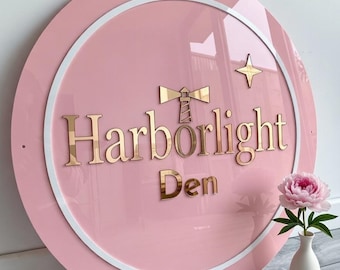 Sinalização comercial personalizada em acrílico | Placa comercial em acrílico 3D | Placa comercial retangular e redonda com logotipo 3D | Logotipo personalizado em acrílico