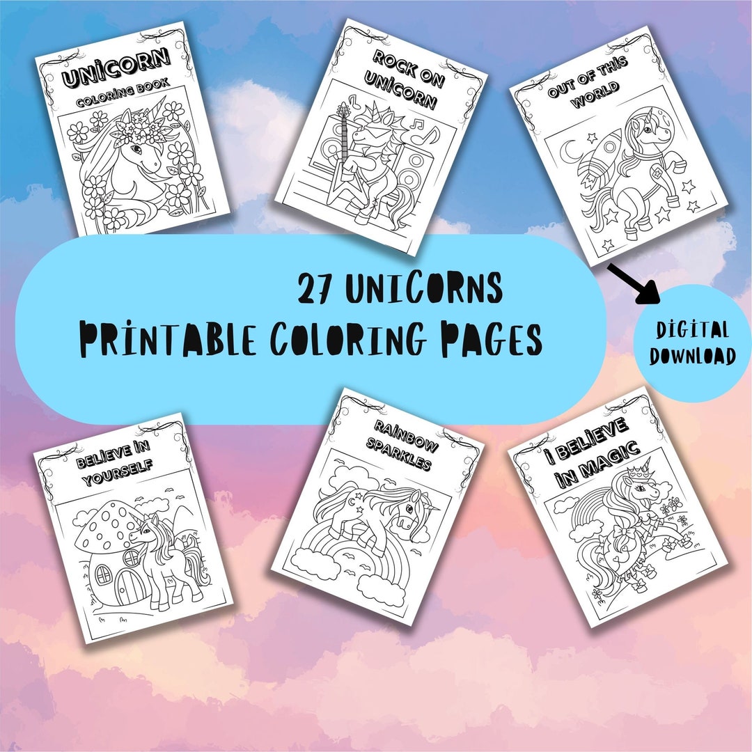 Whimsical Unicorn Coloring Kit: Girls Craft Set With Activity Sheets I ...
