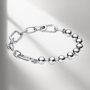 Bracelet à breloques chaîne de perles Pandora ME, argent sterling S925, convient aux bracelets à breloques européens, cadeau pour elle Silver