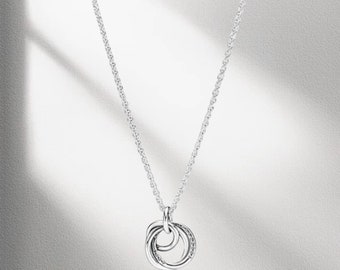 Collana con ciondolo avvolgente a cerchio Pandora, ciondolo con ciondolo Pandora adatto, collana minimalista in argento sterling 925, regalo di compleanno, regalo per lei