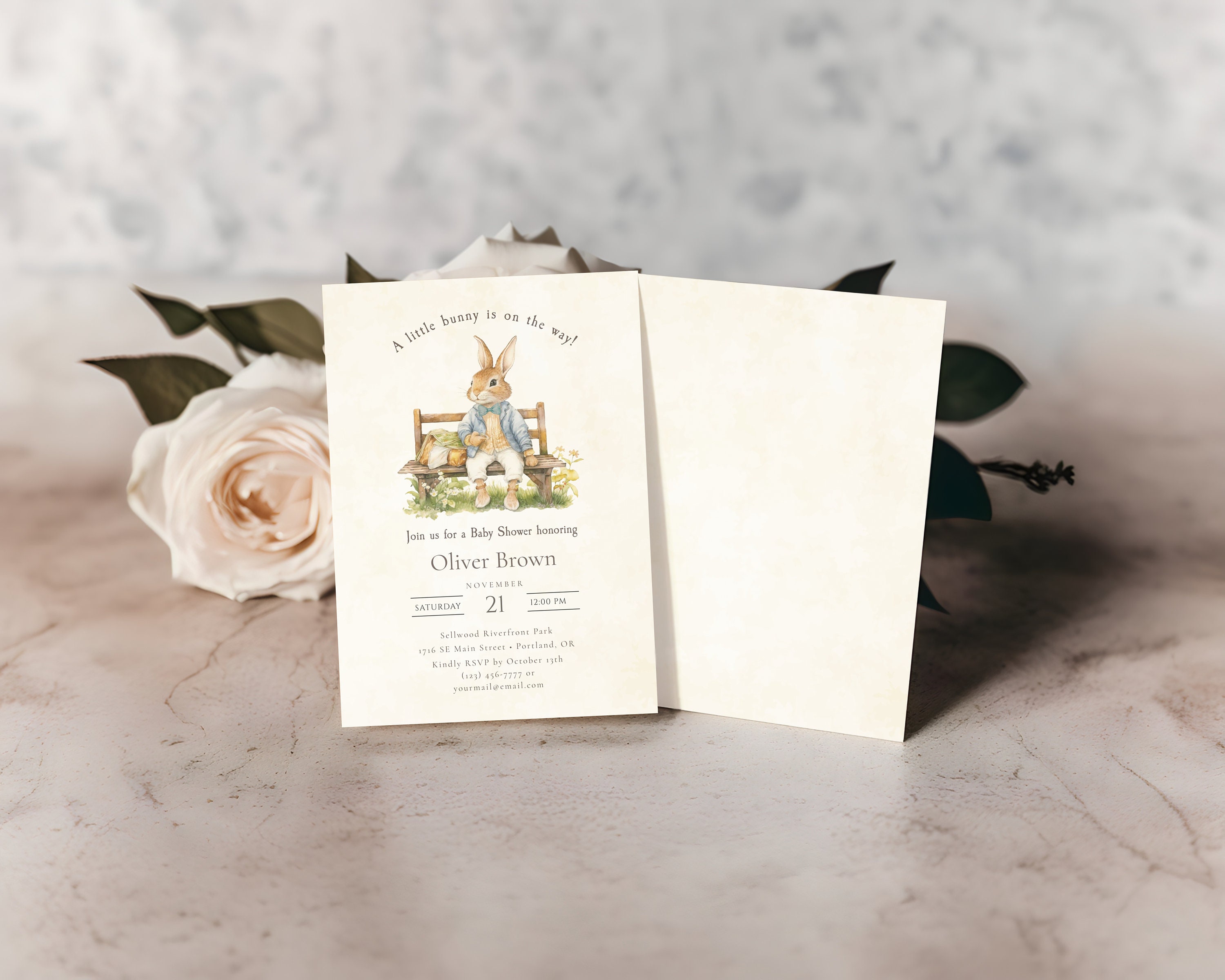 Editable Peter Rabbit Baby Shower Invitation Bundle Corjl, Vintage ...