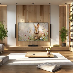 Spring Frame TV Art Bunny Rabbit Frame TV Art Spring TV Decor TV017 zdjęcie 2