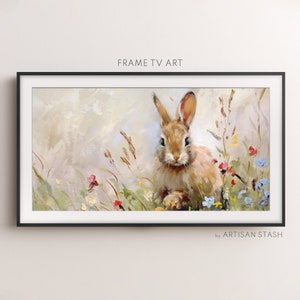 Spring Frame TV Art Bunny Rabbit Frame TV Art Spring TV Decor TV017 zdjęcie 1