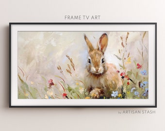 Spring Frame TV Art | Bunny Rabbit Frame TV Art | Spring TV Decor | TV017