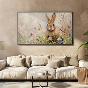 Spring Frame TV Art Bunny Rabbit Frame TV Art Spring TV Decor TV017 zdjęcie 4