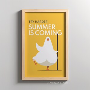 Summer is coming quote wall print Try harder quote poster Quote Wall Art Digital Print Download Art print Artisan Stash Art Q001 zdjęcie 1