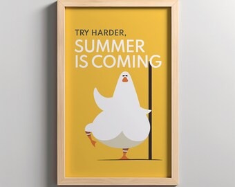 Summer is coming quote wall print | Try harder quote poster | Quote Wall Art | Digital Print Download | Art print | Artisan Stash Art | Q001