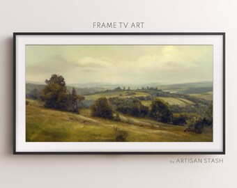 Frame TV Art Moody Country Landscape Painting | Vintage Art | Instant Decor | Oil painting TV Art | Frame TV Decor | Artisan Stash | TV046