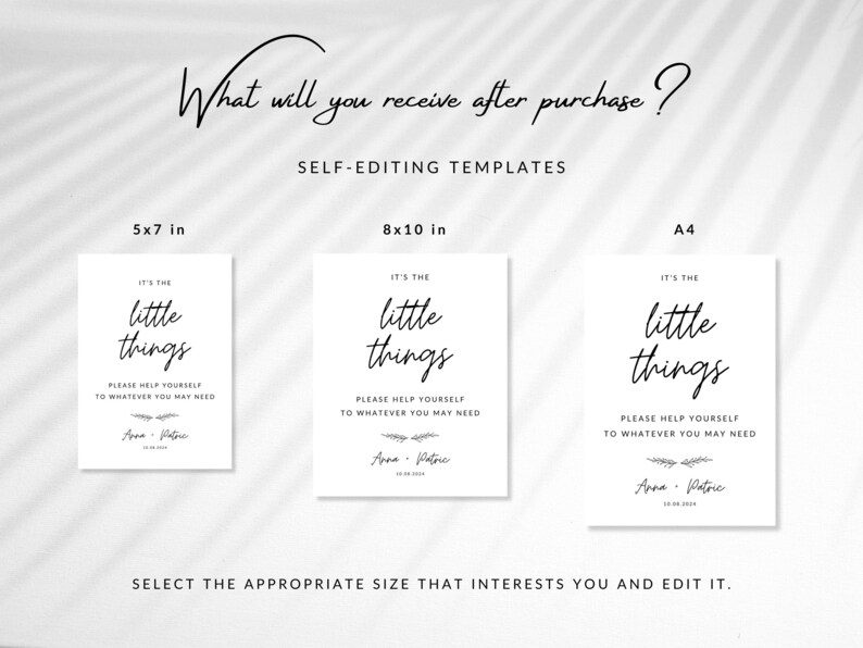 Minimalist Wedding Bathroom Basket Sign Template Wedding Decorations ...