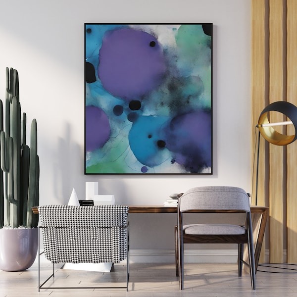 20 Paints Abstract Design Cold Colors Blue Green Violet, 20 Paintings Abstract Designs Cold Colors Blue Green Violet, Minimalist Paint