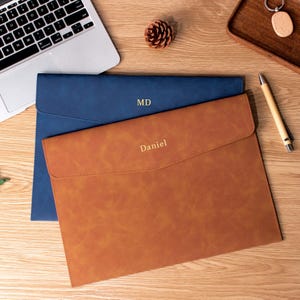 Personalized Leather A4 Portfolio – Foil Stamping Document Folder, Office Gift,New job gift