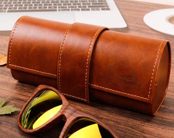 Personalized Leather Eyeglasses Case | Custom Sunglasses Case
