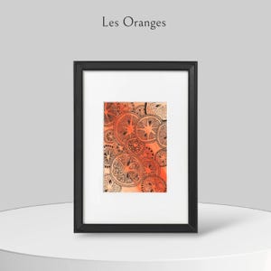Origineel A5 aquarel schilderij, viltstift tekening: Sinaasappels