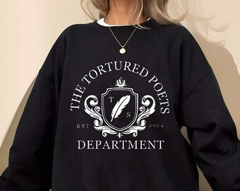 Sweat-shirt Tortured Poets Department Est 2024 : col rond TTPD Produits dérivés de la tournée The Eras - Vêtements pull pour femmes