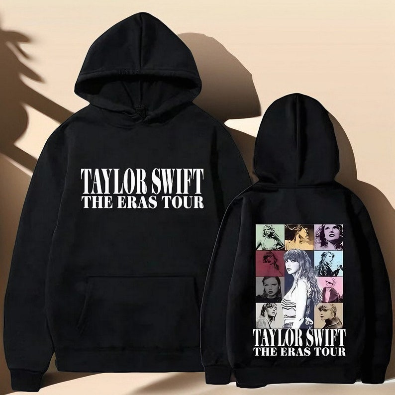 Taylor Swift The Eras Tour Sweatshirt Midnight Album Print Hooded Hoodie for Boys and Girls Streetwear for Spring Summer Black