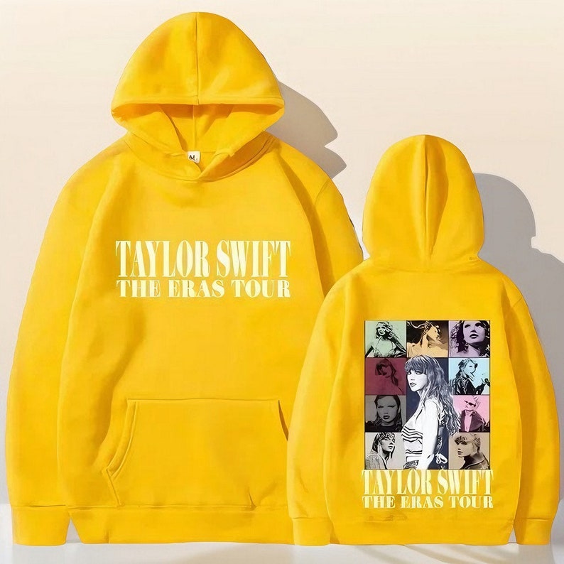 Taylor Swift The Eras Tour Sweatshirt Midnight Album Print Hooded Hoodie for Boys and Girls Streetwear for Spring Summer Yellow