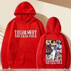 Taylor Swift The Eras Tour Sweatshirt Midnight Album Print Hooded Hoodie for Boys and Girls Streetwear for Spring Summer Red