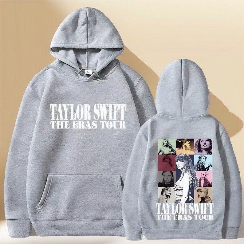 Taylor Swift The Eras Tour Sweatshirt Midnight Album Print Hooded Hoodie for Boys and Girls Streetwear for Spring Summer Gray