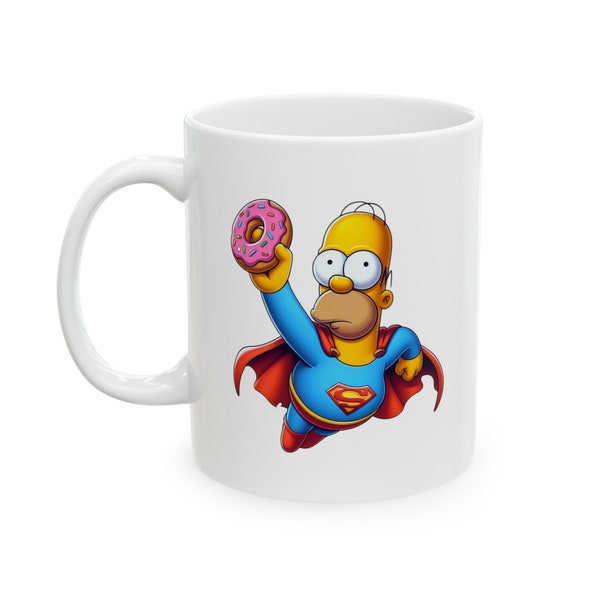 Prezent dla fanów Simpsonów - kubek ceramiczny z nadrukiem Homera Simpsona do herbaty lub kawy (330 ml, 440 ml)