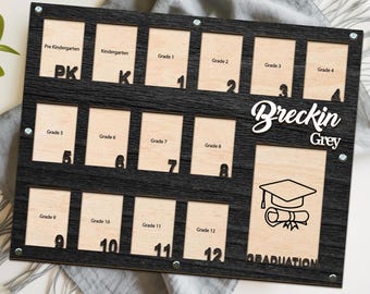Custom School Years Photo Frame, Pre K to Senior Graduation Photo Frame, Custom Name School Year Frame, Pre K-12 Grade School Picture Frame