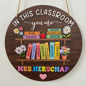 Personalized Teacher 3D Door Sign, In this Classroom You Are, Teacher Door Hanger, Back to School Gift, Custom Teacher Name, Classrom Decor