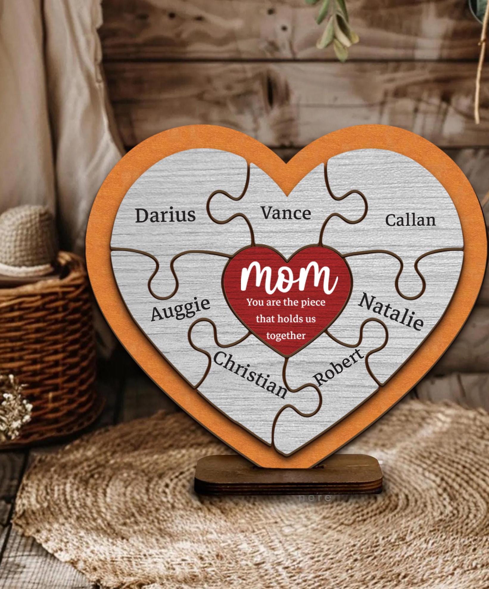 Custom Mom Puzzle Piece Sign Mother's Day Gift, Gifts for Mom From